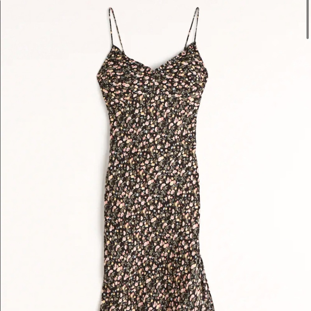 dark floral silk slip dress